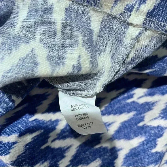 J Crew Printed Linen Cotton T-Shirt Chevron Women's XXS‎ Short Sleeve Top - Picture 4 of 4